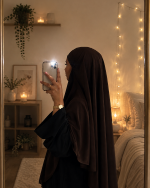 Khimar wool peach chocolat